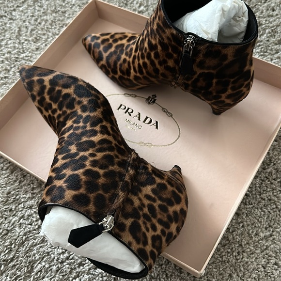 Prada Brown Leopard print Boots with original box - Picture 3 of 8